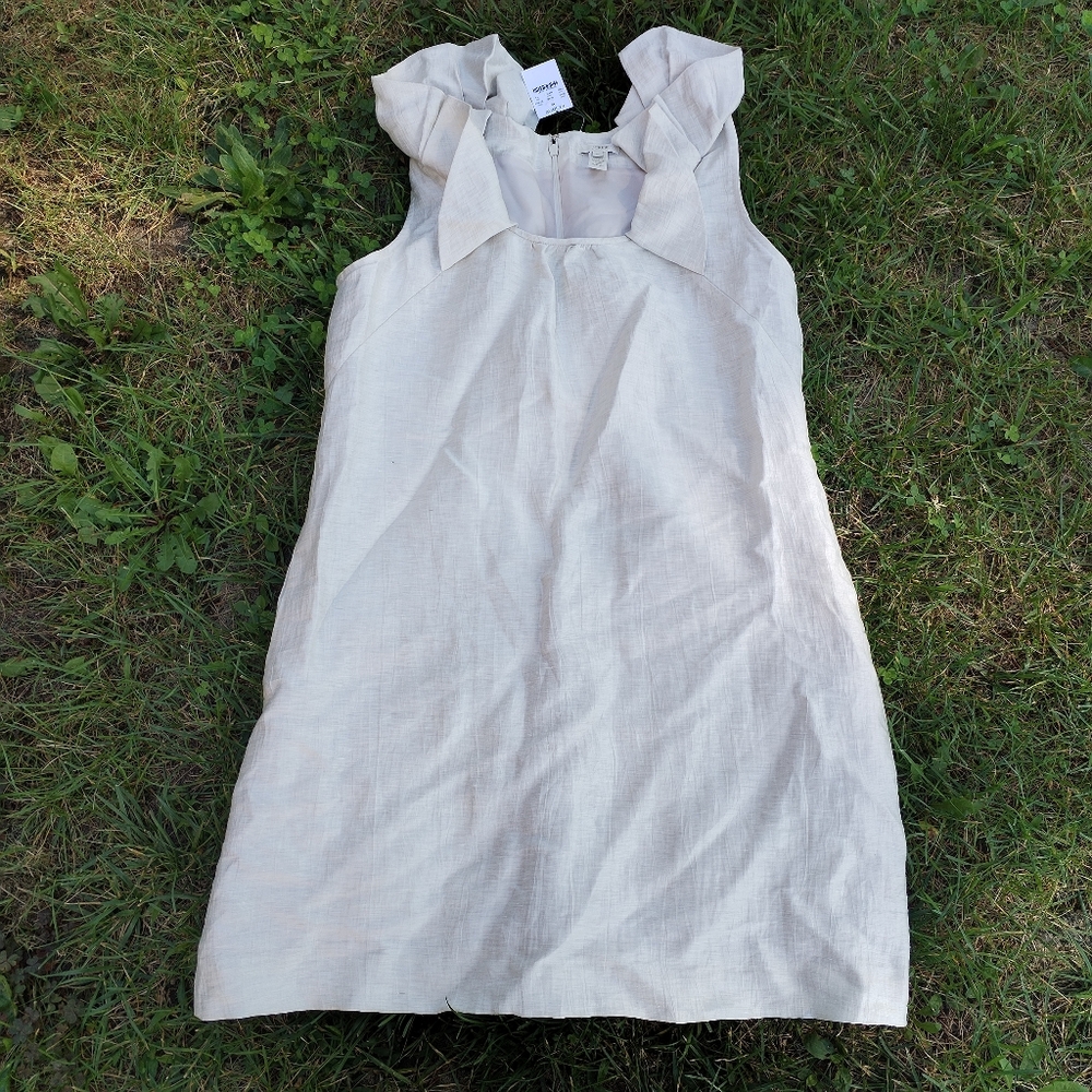 J. Crew Cream ruffle -Detail Mini Dress